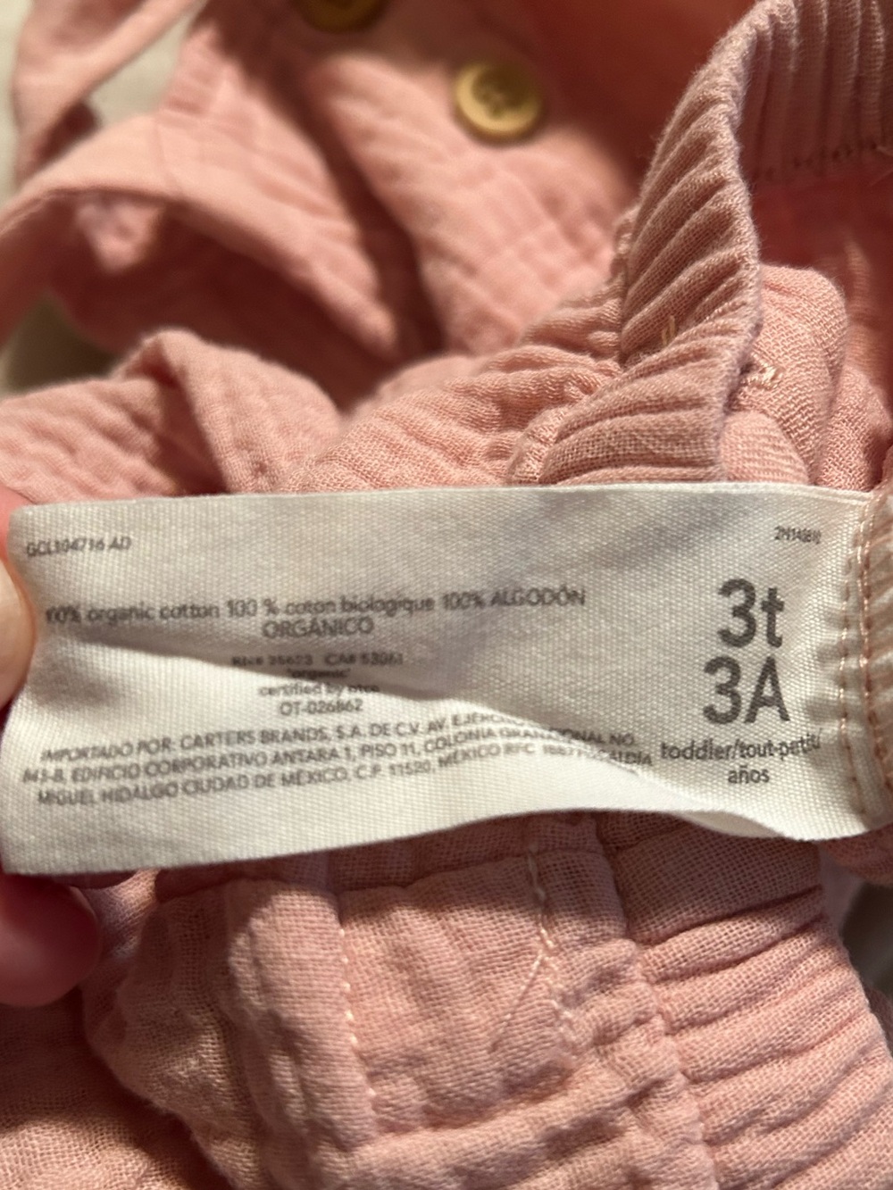 Pink Little Planet by Carter's Cotton Gauze Overalls Size 3T - Picture 6 of 6